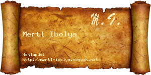 Mertl Ibolya névjegykártya